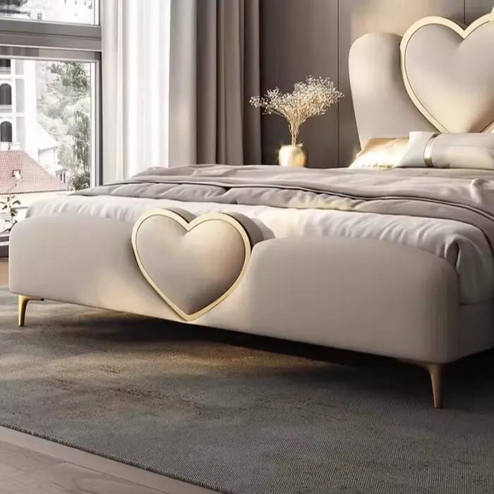 Cadre de lit de luxe 180x200cm avec support métallique