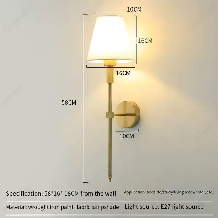 Applique Murale LED en Tissu, Luminaire Décoratif d'Nik, Idéal pour une Chambre à Coucher, un Hôtel, un Salon ou un Couloir