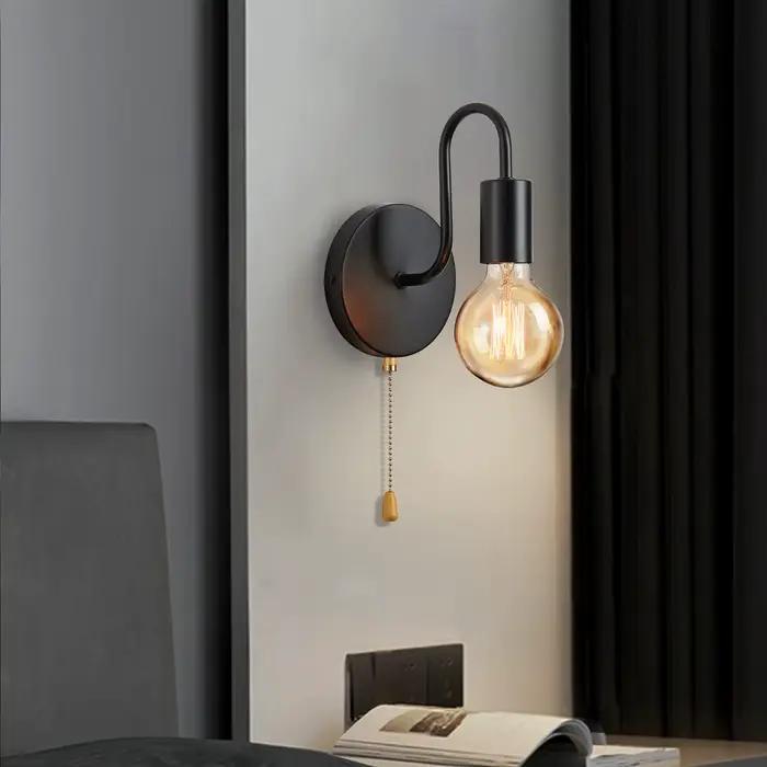 Applique industrielle nordique fer noir E27 éclairage intérieur chevet salle de bain chambre lampe