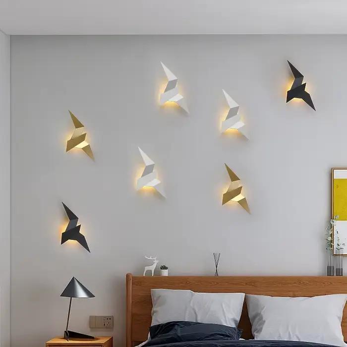 Nouveau Nordique LED oiseau appliques chambre décor appliques murales intérieur éclairage moderne pour maison escaliers chambre chevet luminaires