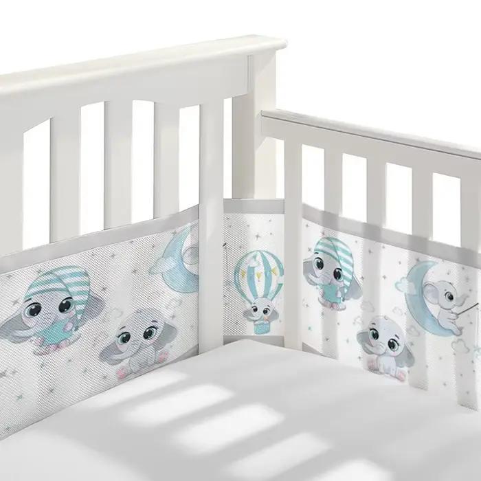 Respirant nouveau-né maille lit pare-chocs bébé lit protecteur imprimé