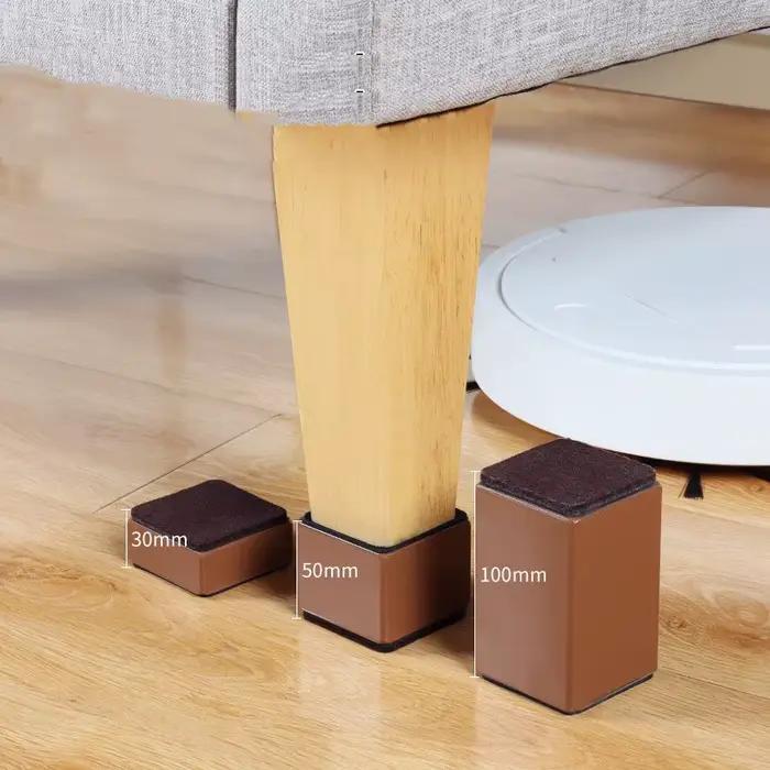 4 pièces meubles en métal pieds jambe lit rehausseurs coussinets de rehaussement carré Table ronde chaise bureau canapé Riser sol protecteur ascenseur
