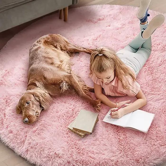 Tapis rond en peluche Super doux