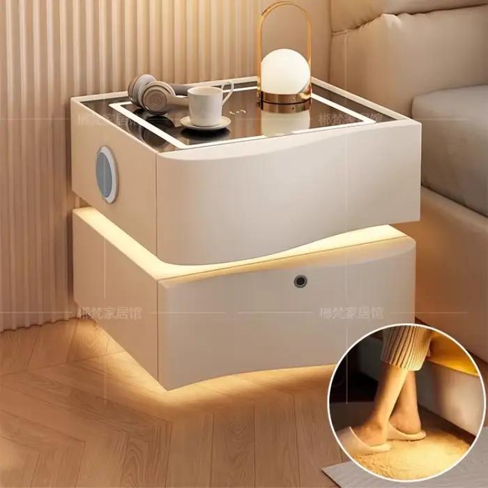 Table de chevet beige crème