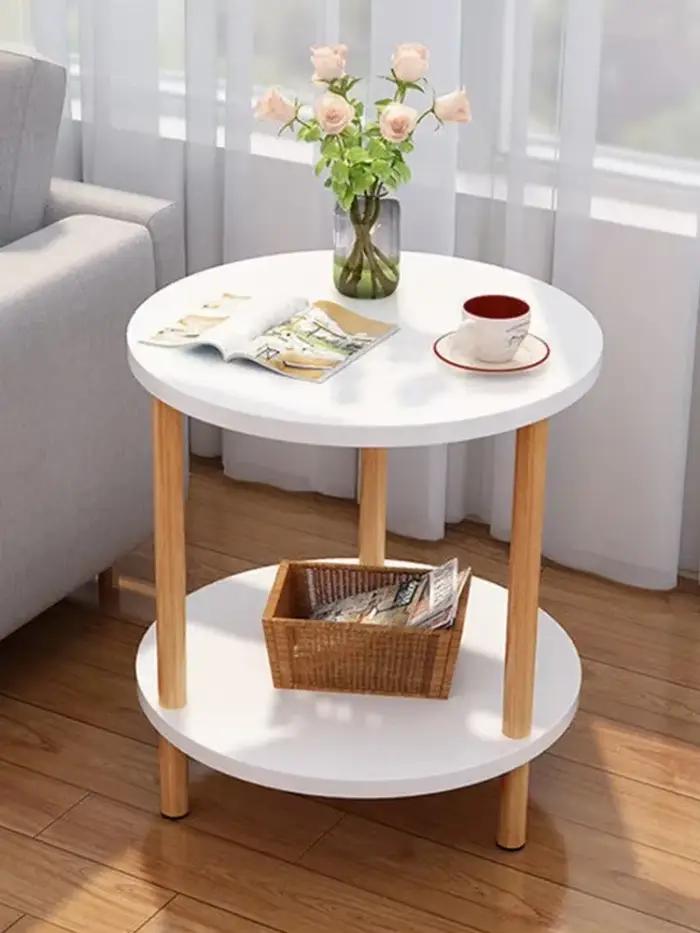 Table de chevet ronde et carrée moderne en bois