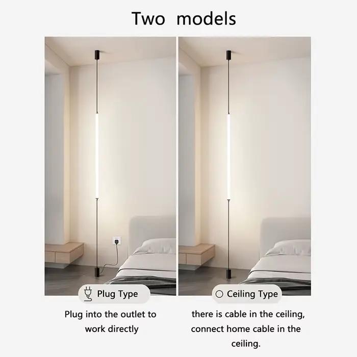 Italie Design chambre chevet LED lampadaires acrylique appliques longue ligne lumière moderne noir hôtel salon LED lampadaire maison