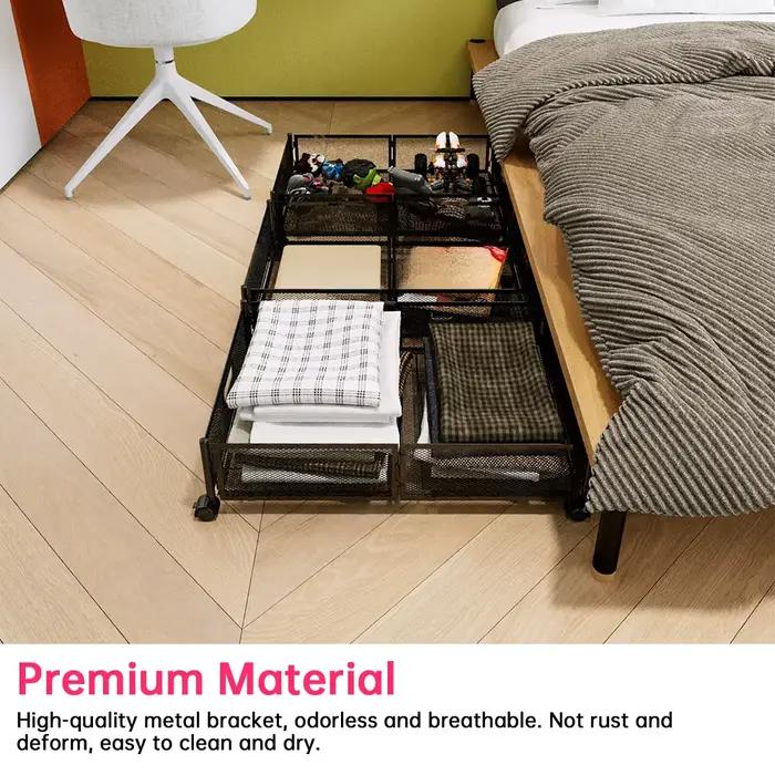 Conteneur de rangement pliable sous le lit avec roulettes