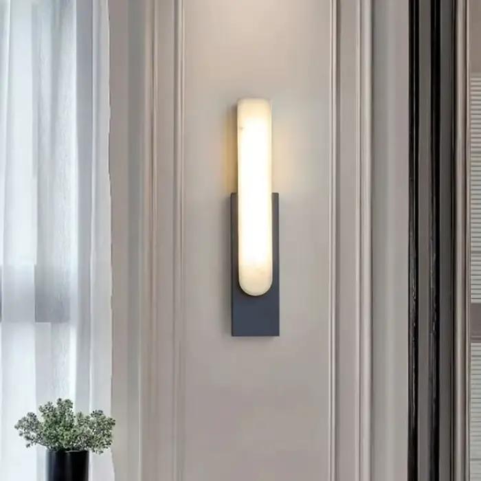 Nordique moderne chambre chevet mural luminaire appliques lampes Led marbre Simple créatif gris métal décor à la maison applique murale