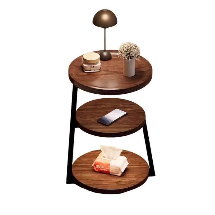 Table basse de chambre vintage multi-niveaux, petite table d'appoint ronde, table de chevet créative de designer pour salon