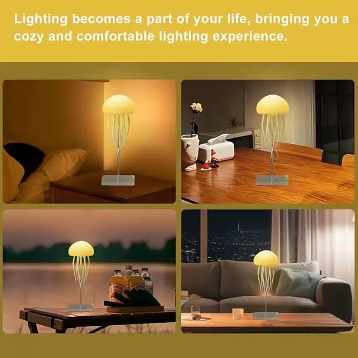Petite lampe de chevet, lampe méduse, lampe d'ambiance colorée, veilleuse rechargeable pour chambre à coucher et salon