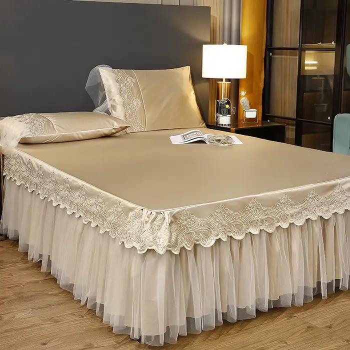 Couvre-lit brodé en dentelle