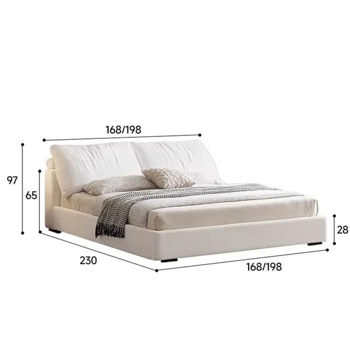 Lit blanc minimaliste maison plate-forme tête de lit lit de luxe boîte fantaisie cadre Letto Gonfiabile Matrimoniale meubles de chambre