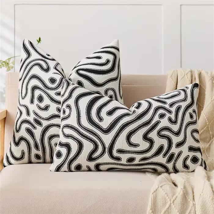 Housse de coussin décorative en chenille de luxe