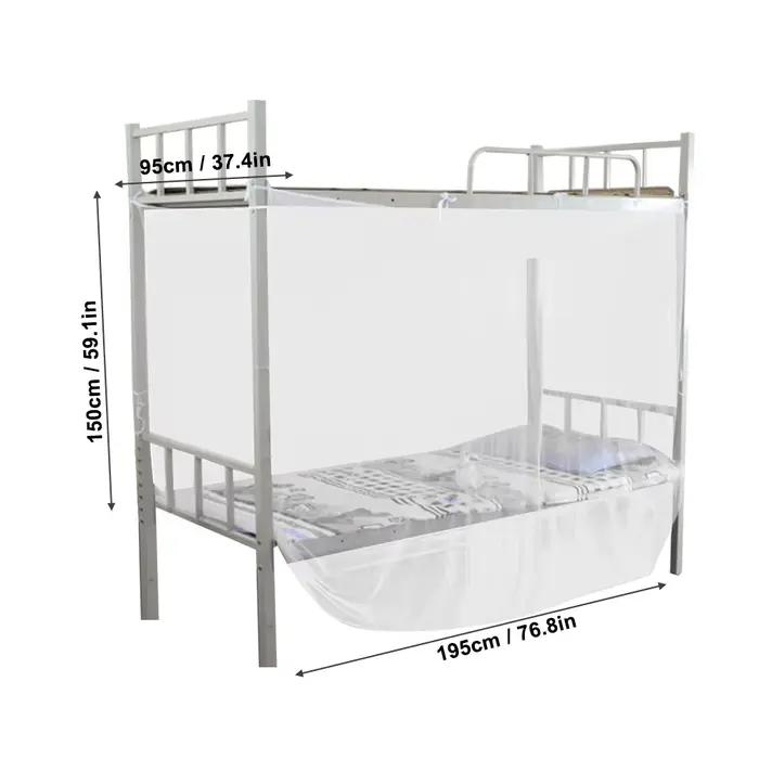 Moustiquaire Blanche à 4 Niveaux d'Angle pour Lit Queen Size Complète