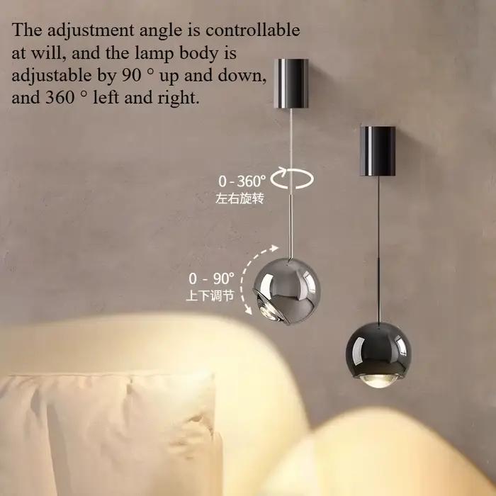 Applique murale de chevet réglable pour chambre à coucher