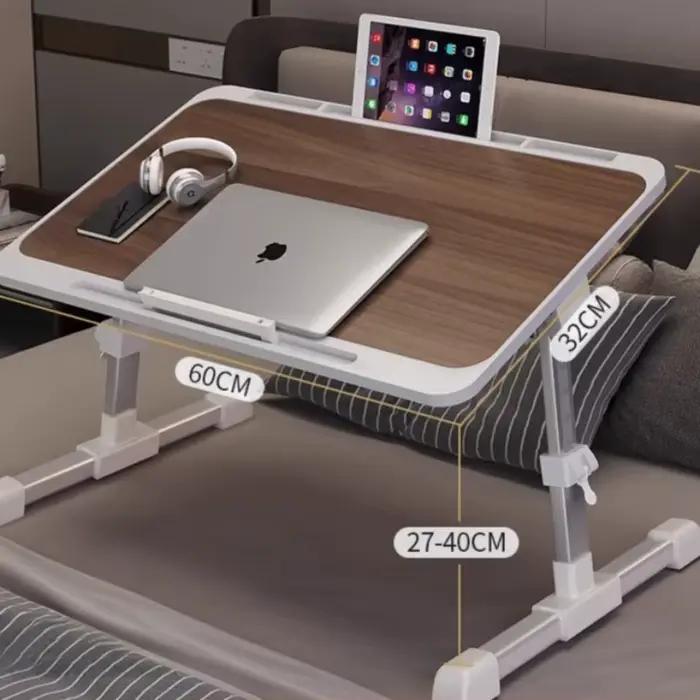 Surface de travail de bureau d'ordinateur portable de chevet réglable en hauteur avec baie vitrée à fente pour une