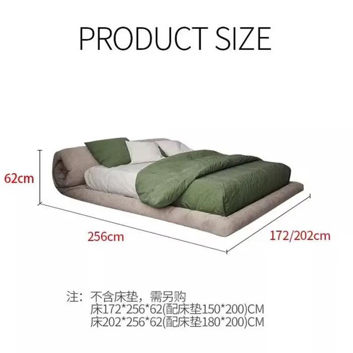 Lit Double Minimaliste de Luxe avec Tête de Lit 180x200cm pour Chambre à Coucher et Salon - Meuble