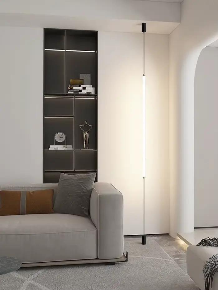 Ltalian design chambre chevet lampadaire minimaliste LED longue ligne lampe hôtel salon décoration créative
