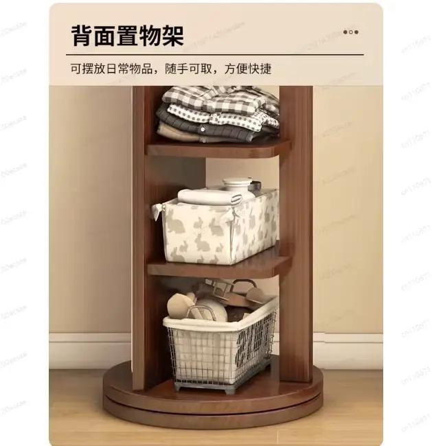 Porte-manteau rotatif, miroir pleine longueur sur pied pour chambre