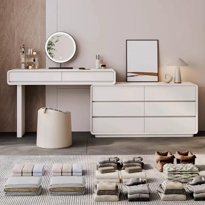 Coiffeuse de luxe moderne rangement appartement blanc classique