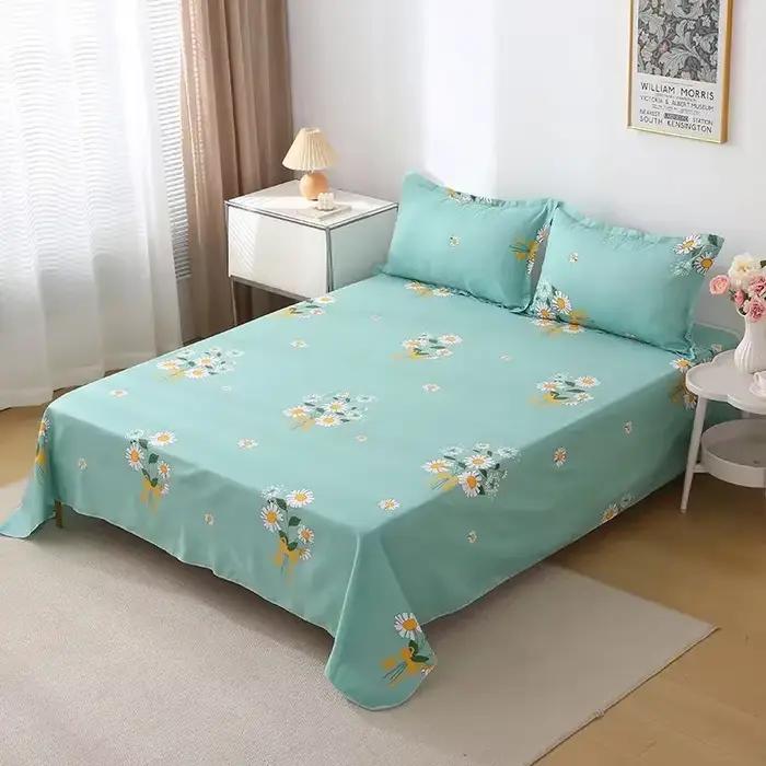  Ensemble de draps bohème – 400TC en coton de style méditerranéen avec colorant résistant à la décoloration pour les essentiels du dortoir