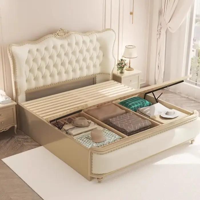 Cadre de tête de lit de rangement King