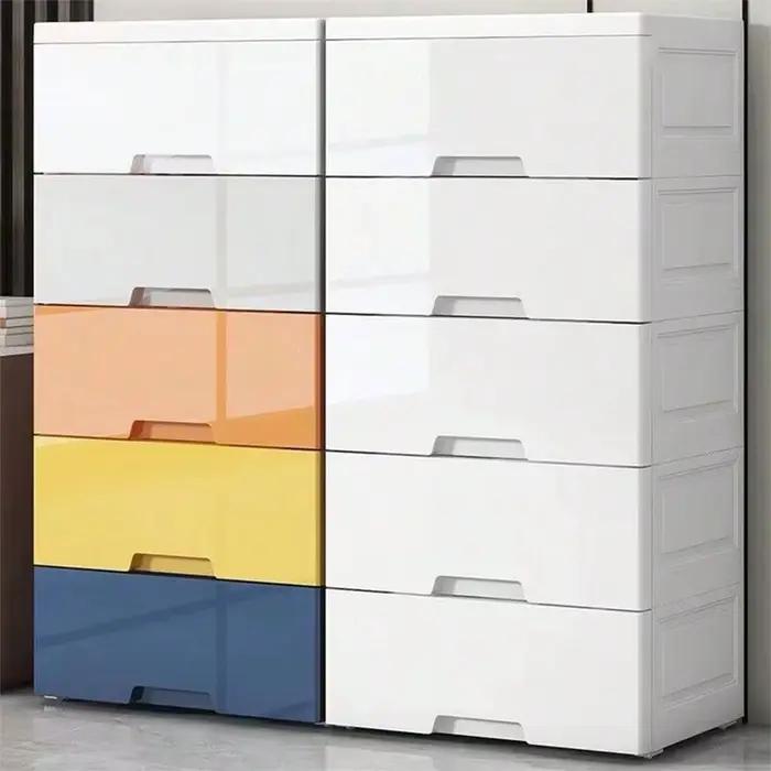 Armoire de rangement en plastique épaissi style tiroir pour vêtements de bébé nourrisson et enfant gain de place pour la maison.