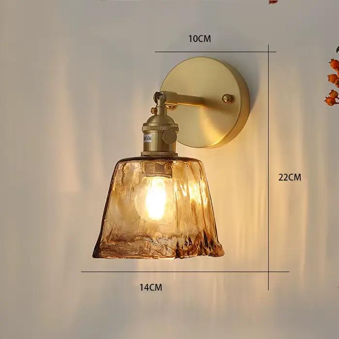 Applique Murale en Laiton et Verre de Style Nordique Japonais Rétro, Luminaire Créatif pour Maison, Bar, Restaurant, Chambre à Coucher