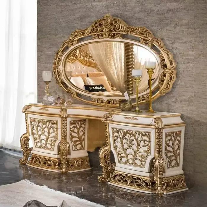 Lit double de luxe de style européen moderne pour adultes