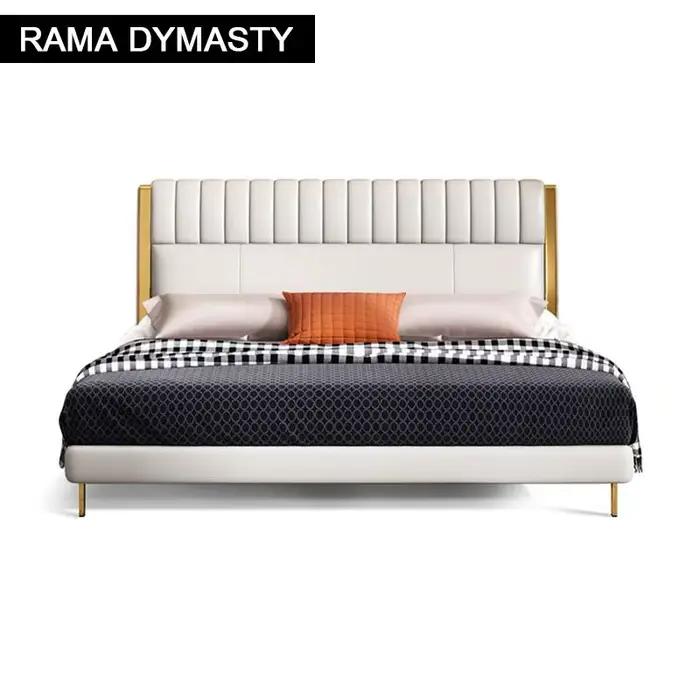 RAMA DYMASTY-Lit souple en cuir véritable