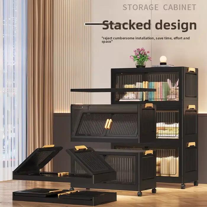 Armoire de rangement pliable en plastique avec double porte