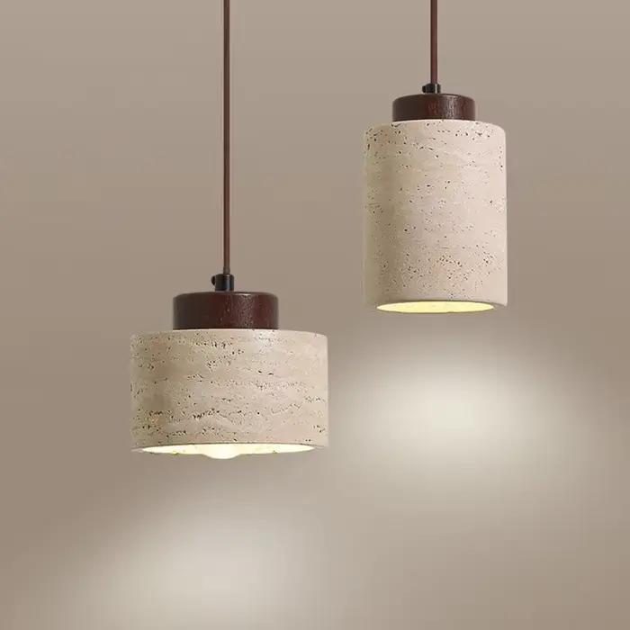 Apanais design moderne wabi-sabai chambre chevet éclairage bar B & B jaune grotte pierre lustre chevet suspendu fil lampe