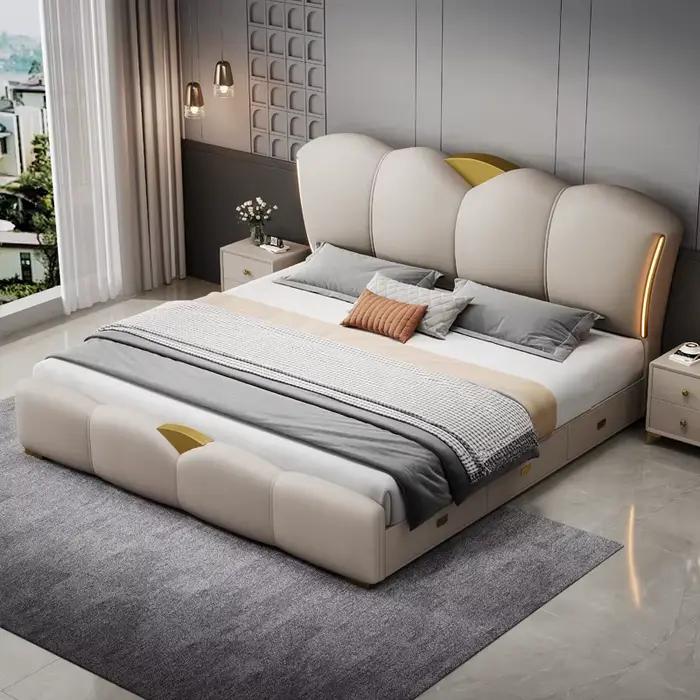 Chambre tiroir lit double Table de chevet princesse lit de couchage rangement salon cadre Muebles Para El Hogar maison accessoires