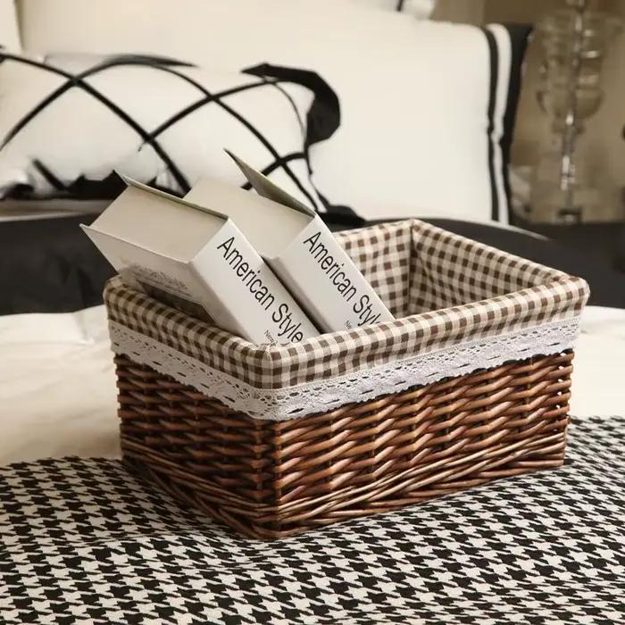 Panier de rangement mignon en rotin