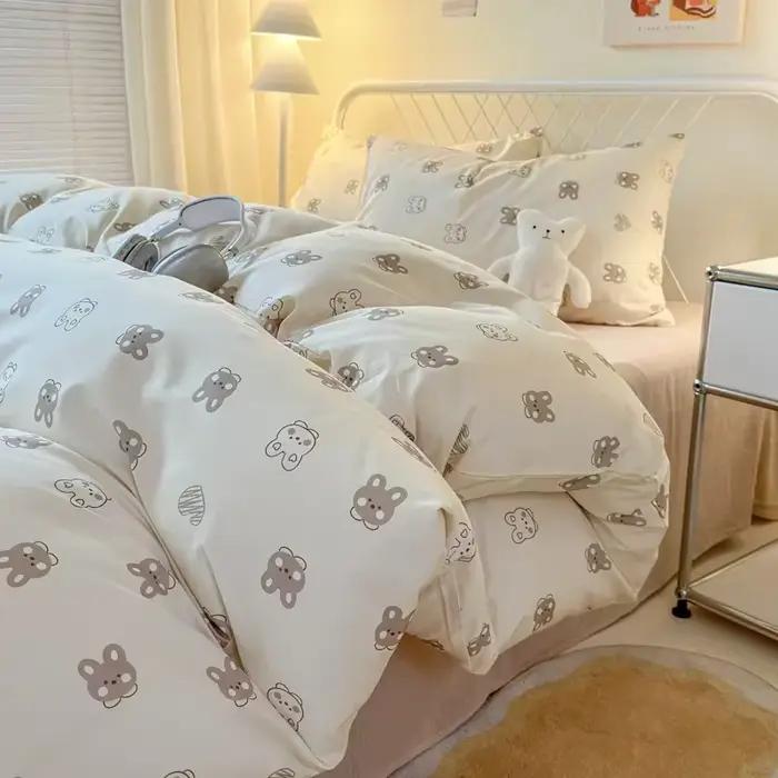 Parure de lit Queen, ensemble de draps imprimés réactifs