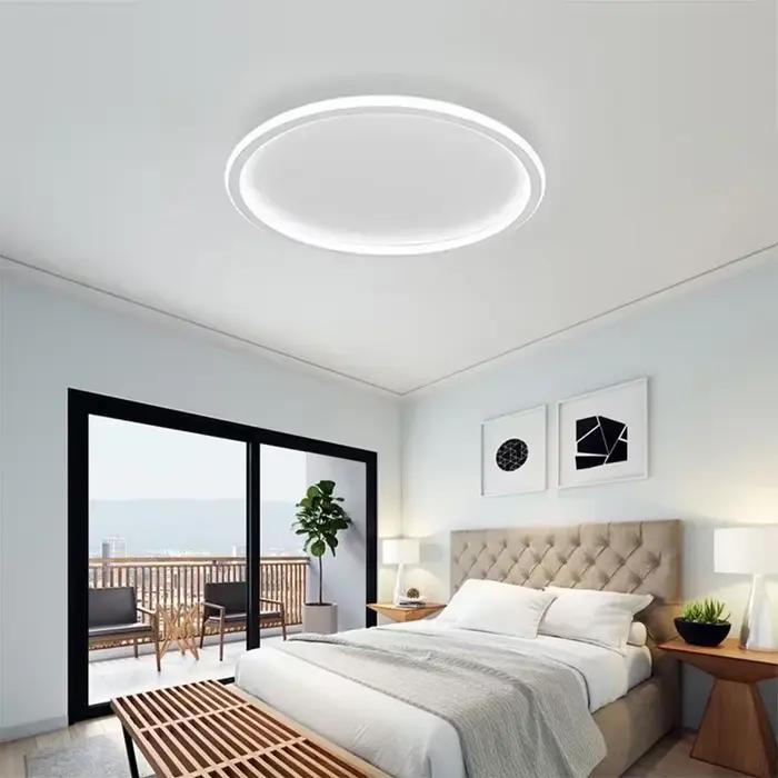 Plafonnier LED circulaire nordique pour chambre à coucher