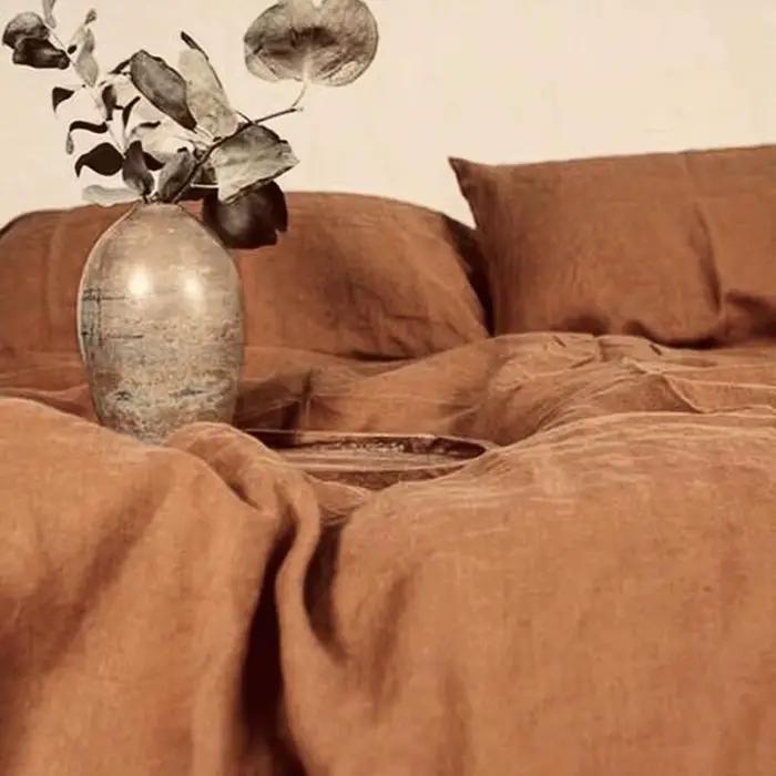 Juste de table en lin naturel pour lit King Size