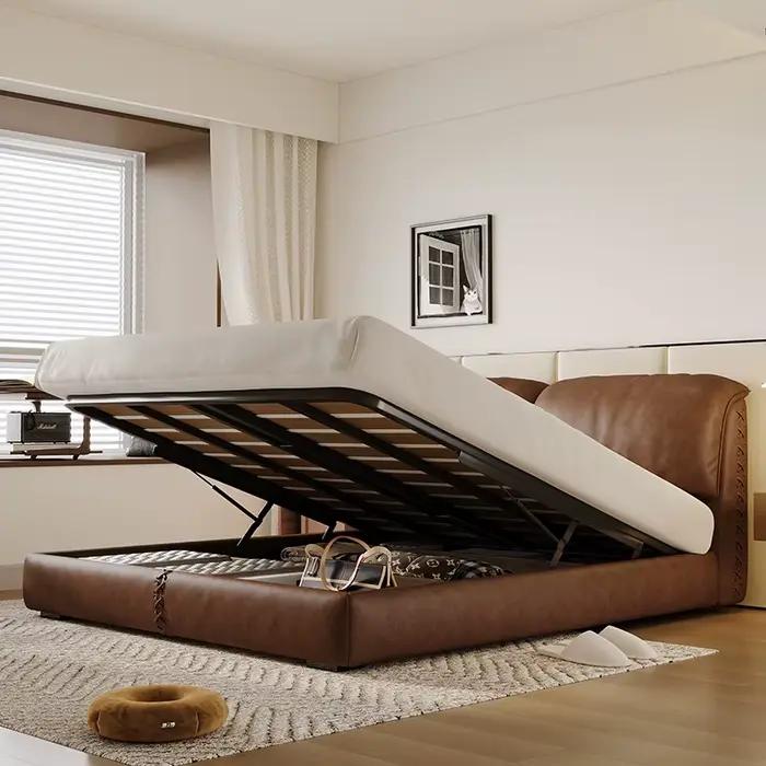 Rangement rembourré lit tables de chevet moderne dormir luxe lit reine têtes de lit Muebles Para dortoir meubles décoration