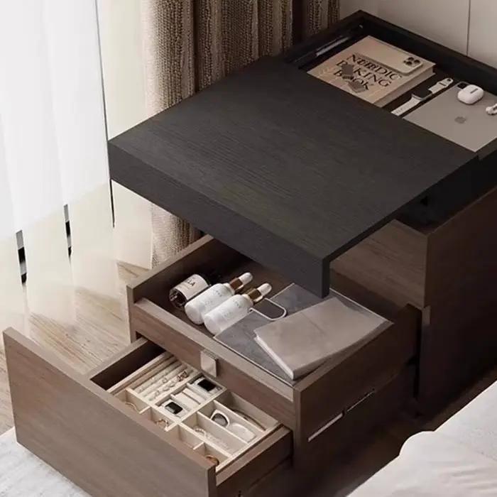 Table de chevet multifonctionnelle en bois