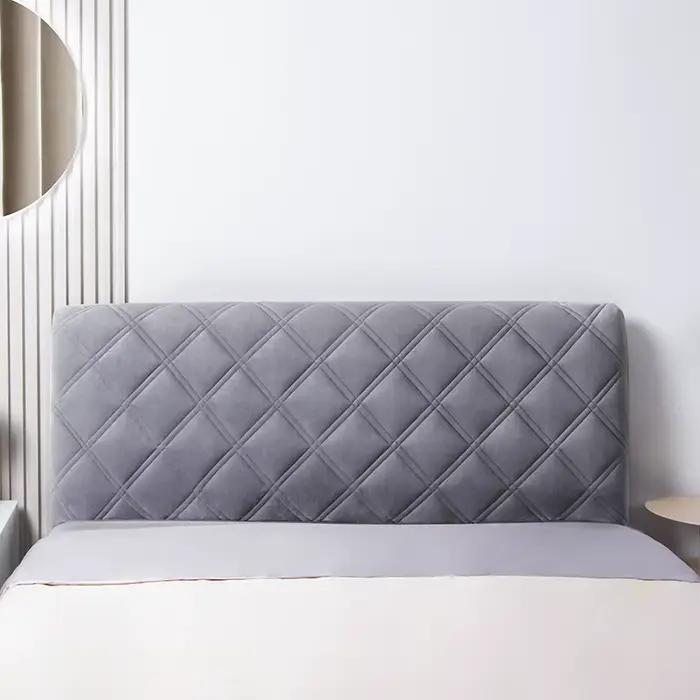 Housse de tête de lit matelassée en velours de haute qualité
