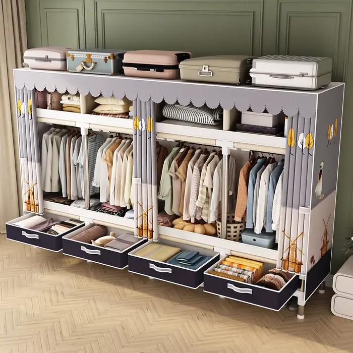 Armoire en tissu pliable Portable surdimensionnée pour chambre à coucher