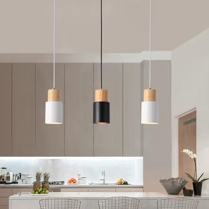 GEW moderne nordique bois chevet suspension E27 lampe suspendue intérieur chambre décor AC110V 220V luminaire
