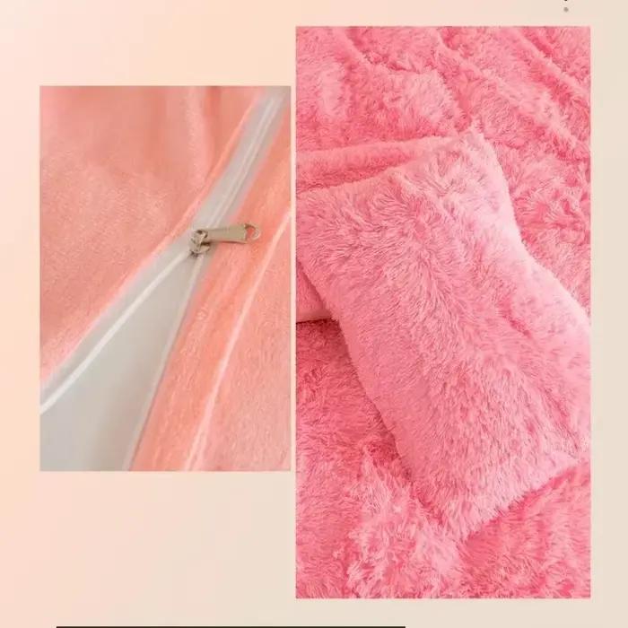 Ensemble de housse de couette en peluche luxueuse 3/4 pièces – Literie confortable et douce