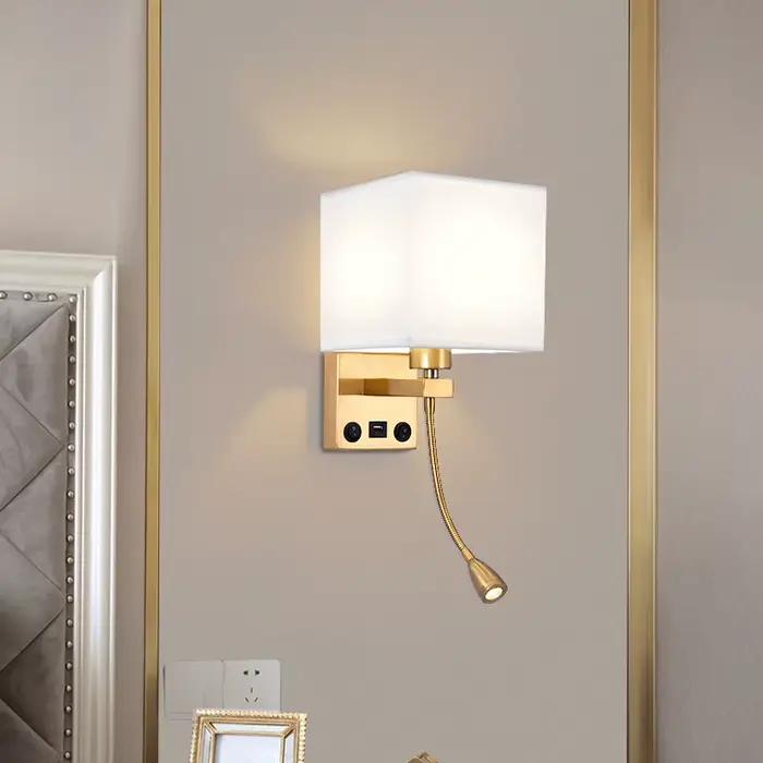 LED lampe de chevet 2.0 USB 3W Spot tissu nordique moderne éclairage intérieur pour chambre lecture salon allée décor