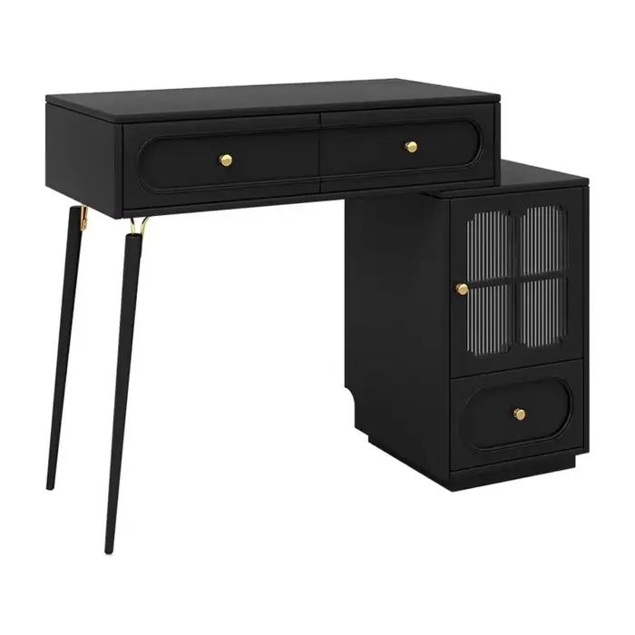 Dressing de chambre à coucher extensible avec tiroir d'angle noir chaise élégante miroir élégant mur de luxe Tocador Maquillaje meubles de maison