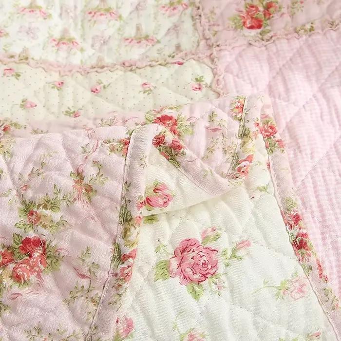 Couverture de couette en coton à fleurs