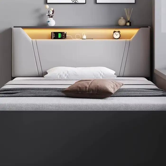 Lits minimalistes esthétiques chambre De luxe cadre nordique lit Unique fantaisie Camas De Matrimonio dortoir meubles accessoires