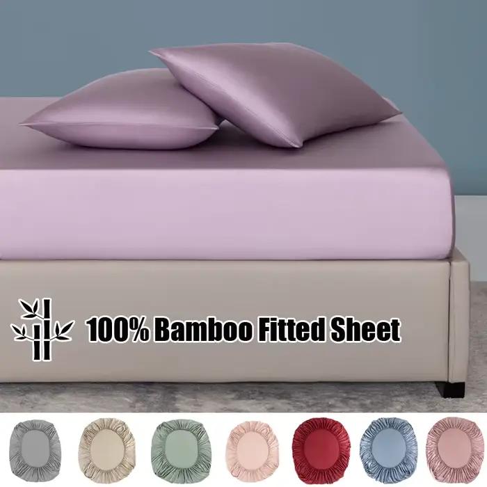 Ensemble de 3 pièces, drap-housse et taie d'oreiller 100% bambou