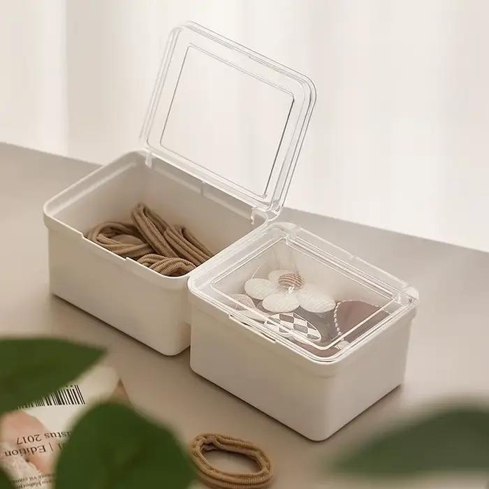 Boîte de rangement à couvercle Transparent à Double ouverture