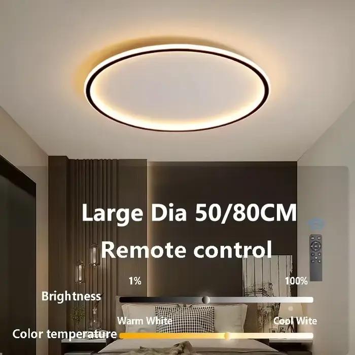 Plafonnier LED circulaire nordique pour chambre à coucher